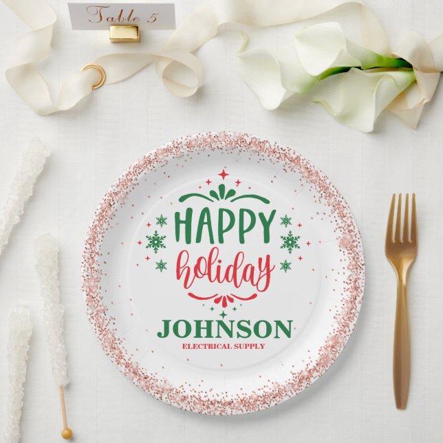 Prato De Papel Festa de Escritório de Natal (Casamento)