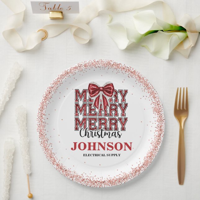 Prato De Papel Festa de Escritório de Natal (Casamento)