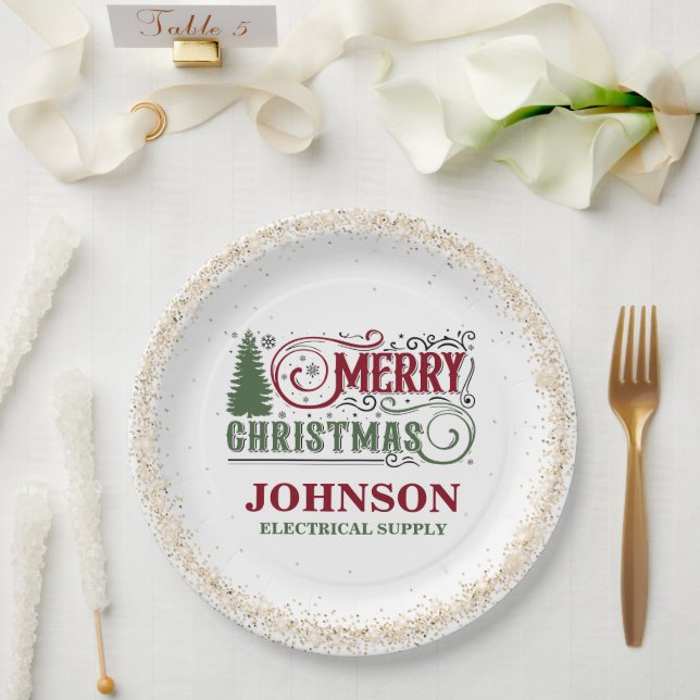 Prato De Papel Festa de Escritório de Natal (Casamento)