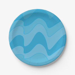 Prato De Papel Festa de faixas de luz azul