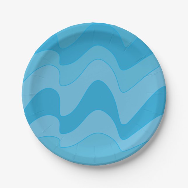 Prato De Papel Festa de faixas de luz azul (Frente)