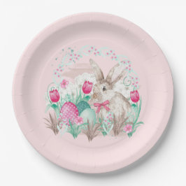 Prato De Papel Festa de Feriado do Coelhinho da Páscoa