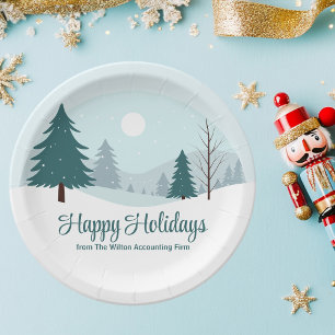 Prato De Papel Festa de Férias de Inverno das Árvores de Natal