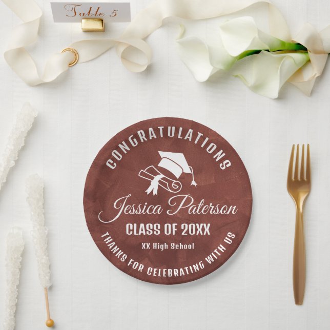 Prato De Papel Festa de formatura Castanha Doce Nome Personalizad (Casamento)