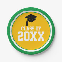 Festa de formatura de Ano de Classe Verde e Dourad