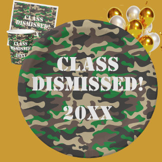 Prato De Papel Festa de formatura de Camo Dispensada de Classe