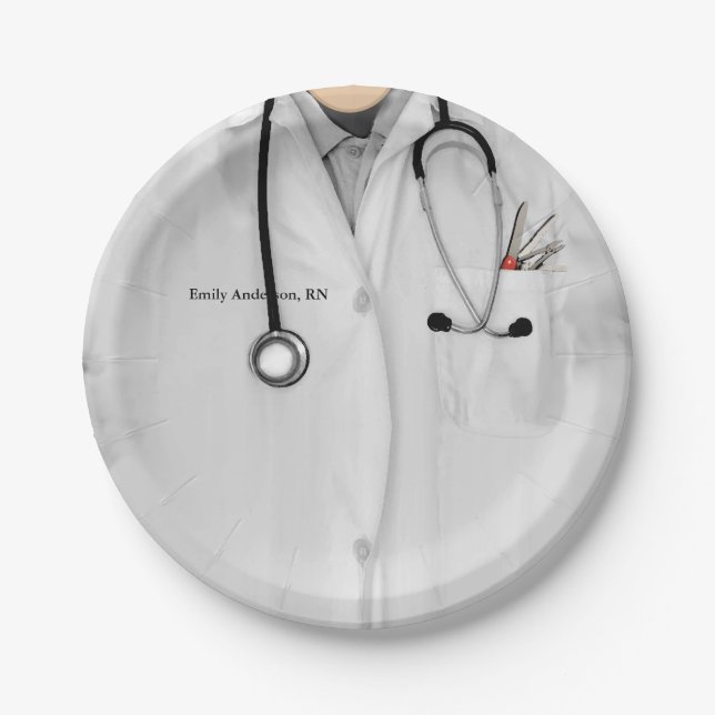 Prato De Papel Festa de formatura de enfermeiro (Frente)