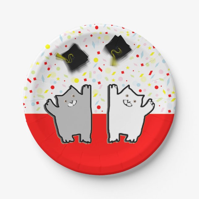 Prato De Papel Festa de Formatura Divertida (Frente)