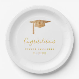 Prato De Papel Festa de formatura Dourada