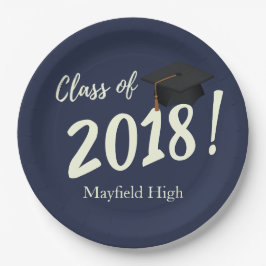 Prato De Papel Festa de formatura Marinho azul náutica