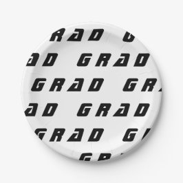 Prato De Papel Festa de formatura Preta e Branca