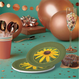 Prato De Papel Festa de Foto Solo Rudbeckia Amarelo Brito