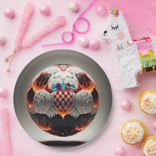 Prato De Papel Festa de Futebol Croata Fiery