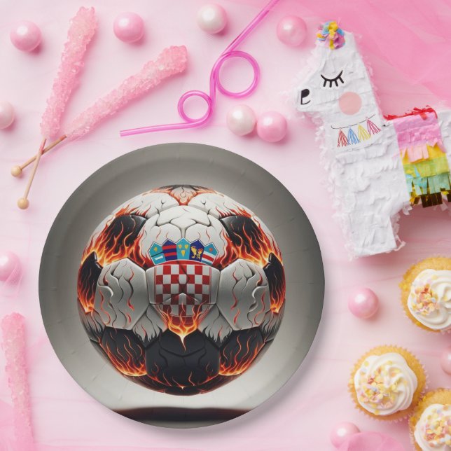 Prato De Papel Festa de Futebol Croata Fiery (Festa)