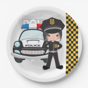 Prato De Papel Festa de garotos da Polícia