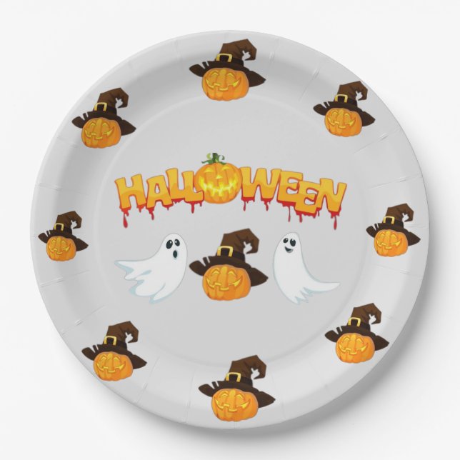 Prato De Papel Festa de Halloween (Frente)