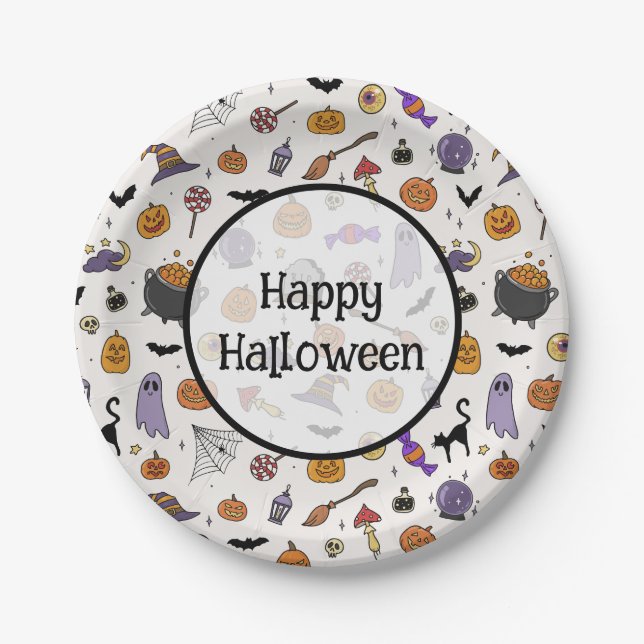 Prato De Papel Festa de Halloween (Frente)