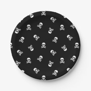 Prato De Papel Festa de Halloween de Skull e Crossbones