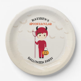 Prato De Papel Festa de Halloween do Pequeno Diabo