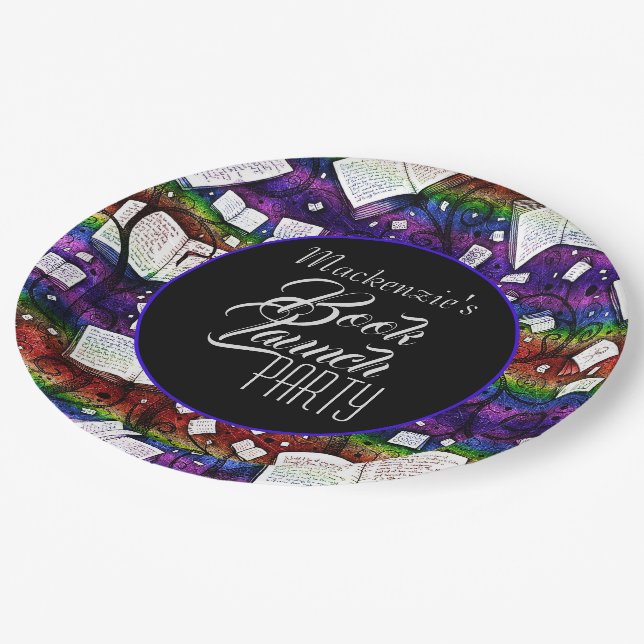 Prato De Papel Festa de Lançamento do Livro Arco-íris (Inclinado)