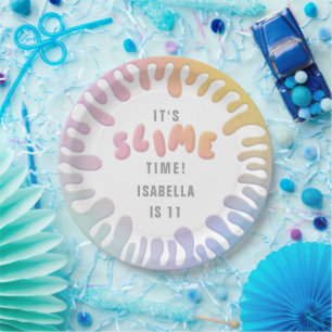 Prato De Papel Festa de lodo arco-íris