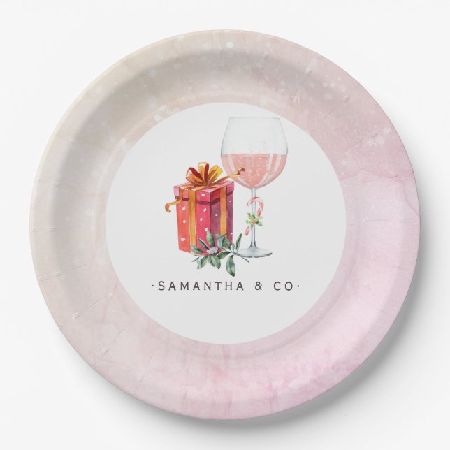 Prato De Papel Festa de Natal com Filme Retrô (Frente)