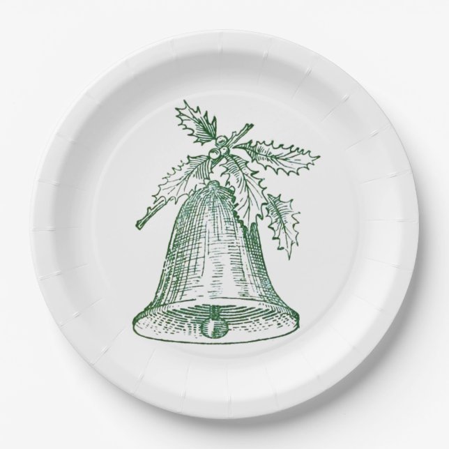 Prato De Papel Festa de Natal com Holly (Frente)