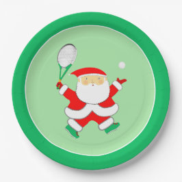 Prato De Papel Festa de Natal de Esporte tênis