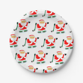 Prato De Papel Festa de Natal de Hockey