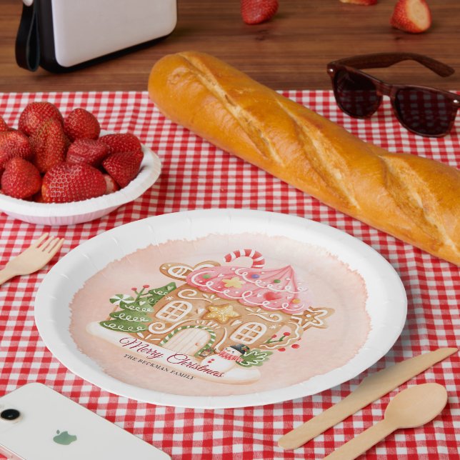 Prato De Papel Festa de Natal do Pão de Água (Piquenique)