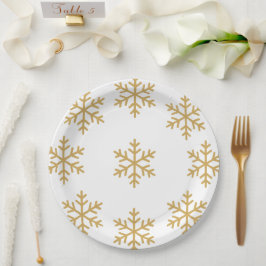 Prato De Papel Festa de Natal Dourada