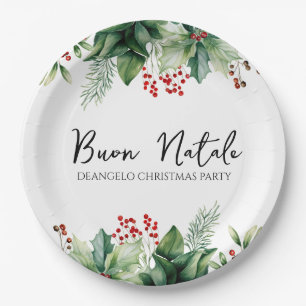 Prato De Papel Festa de Natal Italiano Buon Natale