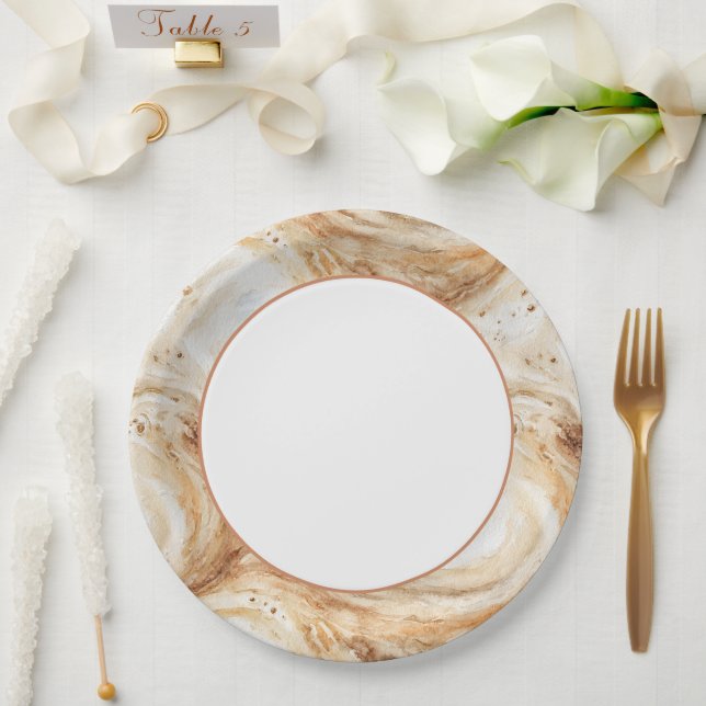 Prato De Papel Festa de Noivado com Redemoinhos de Café com Abóbo (Casamento)