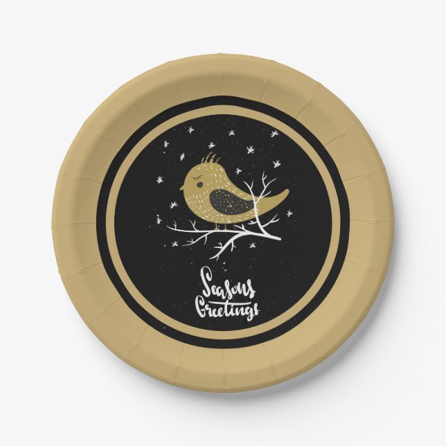 Prato De Papel Festa de Ouro Festivo (Frente)