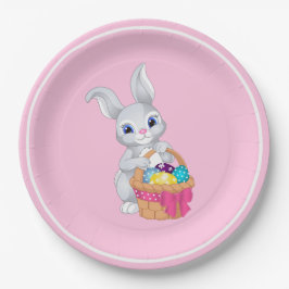 Prato De Papel Festa de Ovos de Coelho da Páscoa