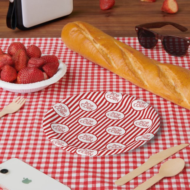 Prato De Papel festa de pipoca (Piquenique)