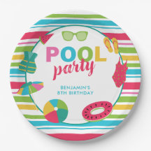 Festa de Piscina Aniversário Colorido Verão Crianç