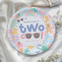 Prato De Papel Festa de Piscina de Verão de Duas Garotas Legais d