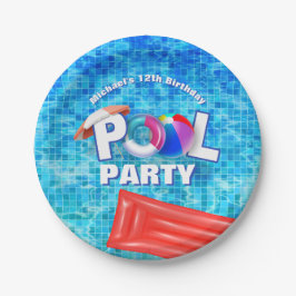 Prato De Papel Festa de Piscina de Verão legal, diversão de água