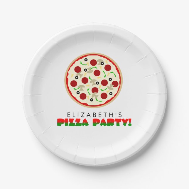 Prato De Papel Festa de Pizza (Frente)