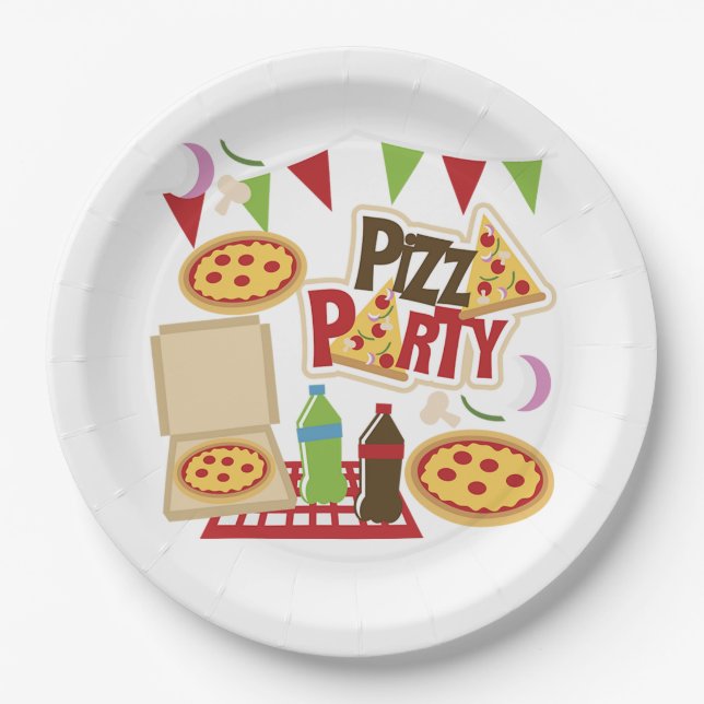 Prato De Papel Festa de Pizza (Frente)