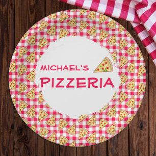 Prato De Papel Festa de Pizza Aniversário Infantil