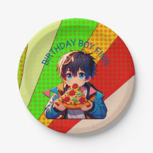 Festa de Pizza de Anime Boy Personalizada
