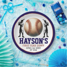 Prato De Papel Festa De primeiro aniversario De Baseball No Prime