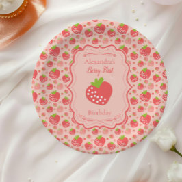 Prato De Papel Festa de primeiro aniversario de Berry First Straw