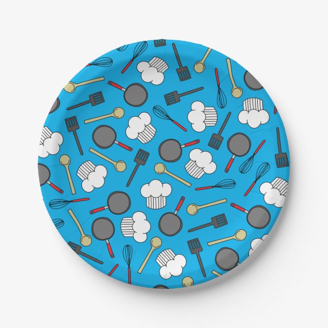 Prato De Papel Festa de primeiro aniversario de Cozinhar de Chef (Frente)