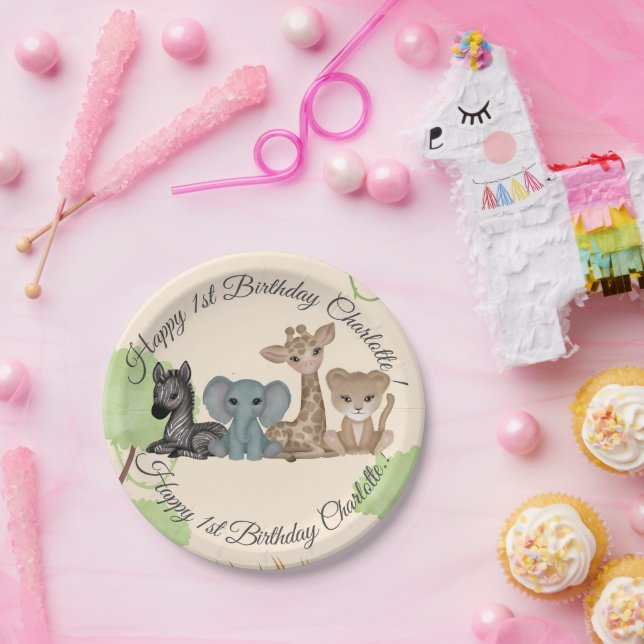 Prato De Papel Festa de primeiro aniversario de Cuddles (Festa)