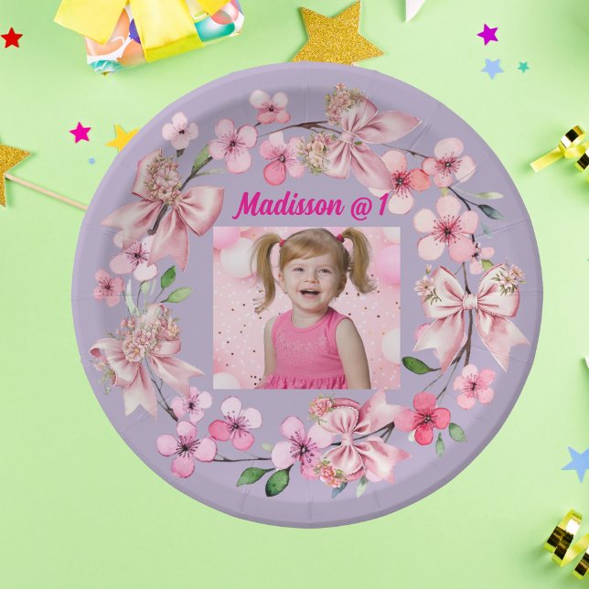 Prato De Papel Festa de primeiro aniversario de Fotografia de Arc (Criador carregado)