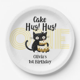 Prato De Papel Festa de primeiro aniversario Negro Engraçado