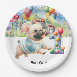 Prato De Papel Festa de primeiro aniversario tênis para Cachorro 